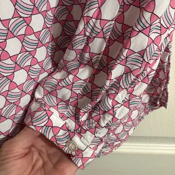 Olsen Pink Patterned Women's Top - Picture 4 of 6